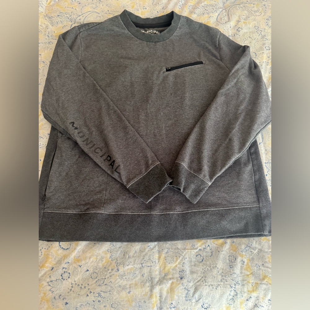 Men’s Municipal by Mark Wahlberg Crewneck Sweatshirt with Zip Pocket - Large